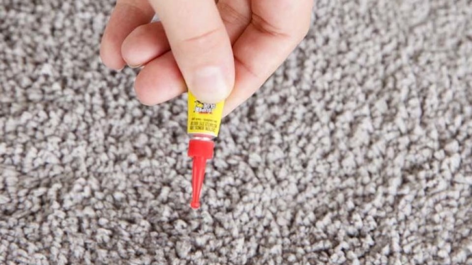 پاک کردن چسب از روی فرش - قالیشویی بانو