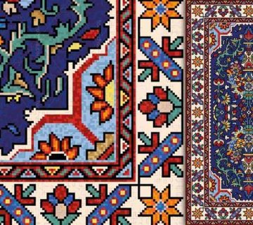 طراحی فرش با نقشه عناصر تزئینی و بی جان - قالیشویی بانو